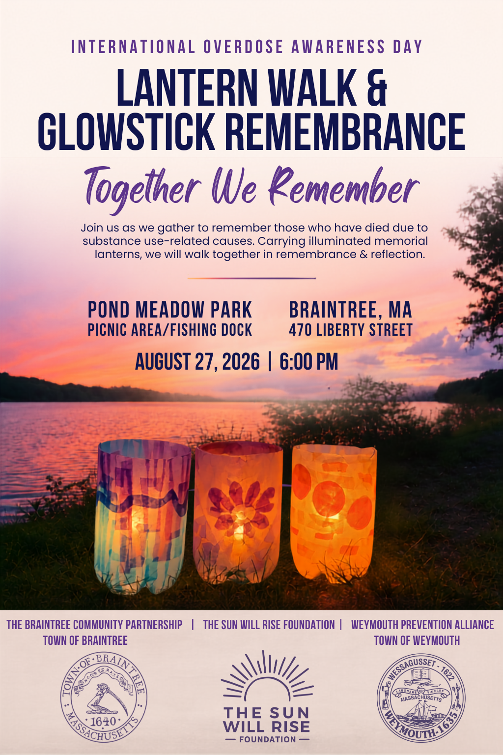 International Overdose Awareness Day Lantern Walk & Glowstick Remembrance