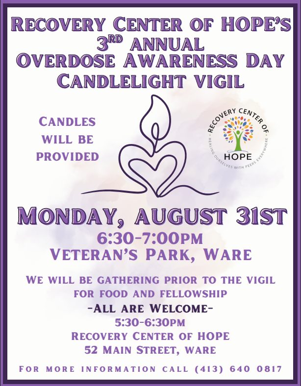 Recovery Center of HOPE's 3rd Annual Overdose Awareness Day Candlelight Vigil