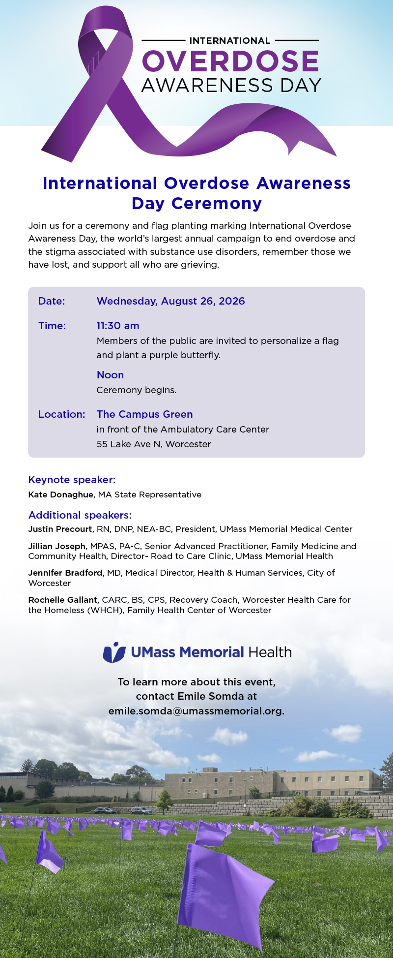 UMass International Overdose Awareness Ceremony