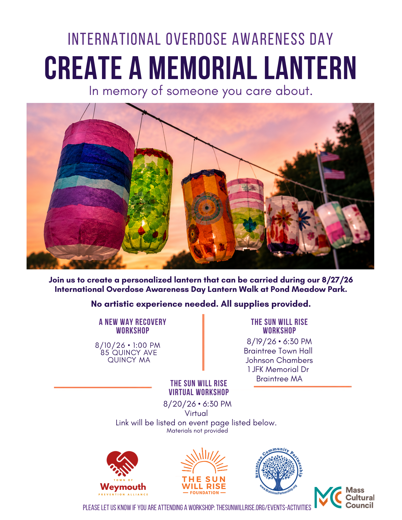 Lantern Making Workshops for the IOAD Lantern Walk & Glowstick Ceremony