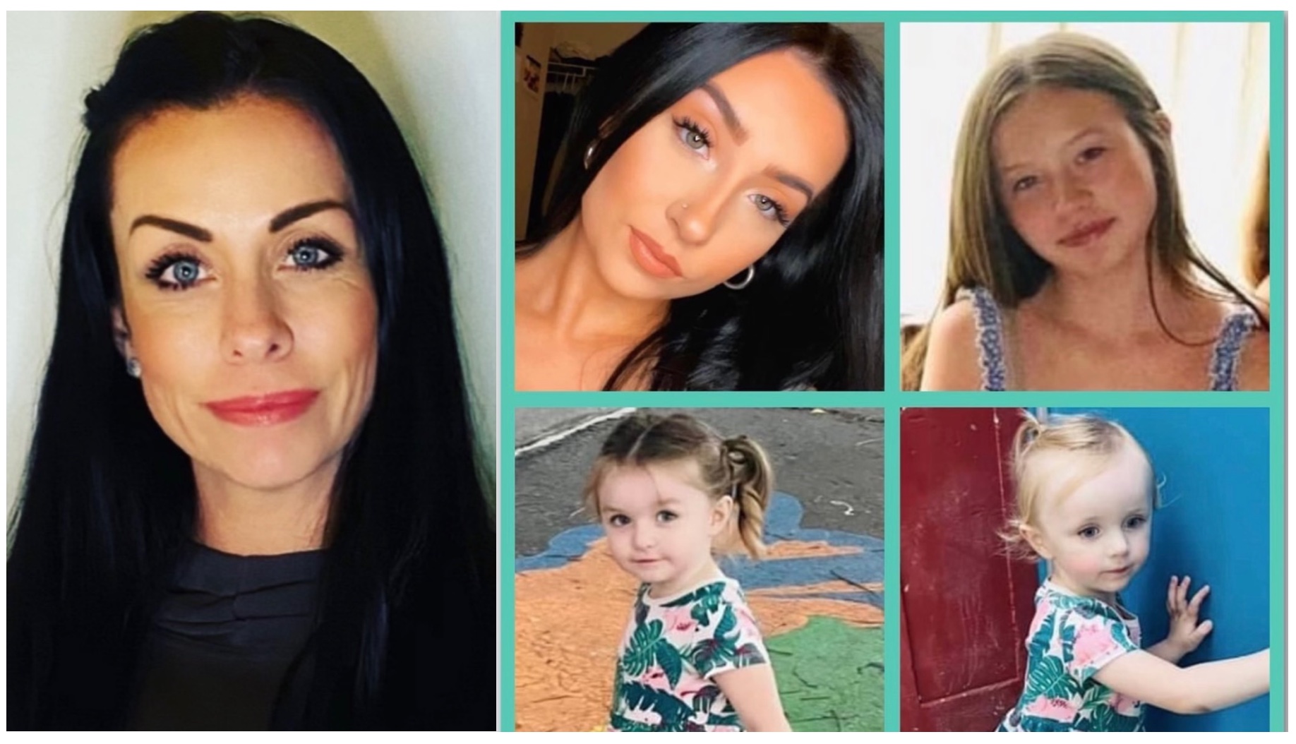 Shannon Lundin (left) and her daughters (clockwise in collage) Laneigh, Oliviah, Tatum, and Brynn